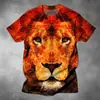 2025 Nueva Camiseta de Manga Corta de Moda Versátil de Alta Calidad con Estampado de Animales para Hombre, Exportación Europea y Americana Casual