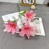 Novo lírio de 3 cabeças, lírio hemerocallis de 3 cabeças, decoração de salão de casamento, arranjo de flores, decoração de hotel, mesa de flores para casa