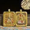 Collar con Colgante Thangka Tridimensional de Doble Cara al por Mayor Montaña Wutai Dragón Cinco Señores Ocho Grandes Dioses Guardianes Colgante Chapado Conservador de Color