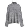 Suéter de punto de lana y alpaca con cuello alto Hengjia JkCable para mujer, Camisa base de manga larga cálida de invierno