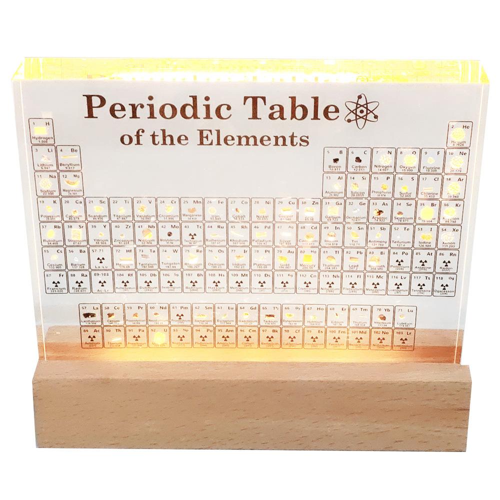 元素周期表工艺品 真实元素亚克力摆件透明 元素周期表灯配套底