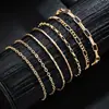 Popular Transfronterizo Alto Gama Lujo Ligero Simple Moda Nicho Versátil Multicapa Cadena de Metal Pulsera para Mujer Juego de Siete Piezas