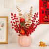 Lujo Ligero Adornos Chinos Nuevos Cubo de Calabaza Fruta de la Fortuna Fruta Roja Granada Flor Falsa Decoración de Restaurante Sala de Estar