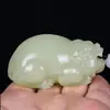 Jade Afegão Natural Olho de Gato Jade Verde-Branco Porco da Fortuna Pixiu Peça de Mão Topázio Milho Sapo Dourado Brinquedo de Repolho