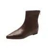 Nuevos modelos y botines franceses de estilo coreano, botines, botas ajustadas para mujer, botas de punta ajustadas para otoño e invierno, zapatos de mujer para faldas