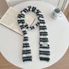 Bufanda de Salchicha de Punto Rayada Nueva para Otoño e Invierno para Mujer, Nicho de Gama Alta, Versátil, Decorativa, Larga, Cálida, de Lana