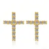 Pendientes de Cruz Plata de Ley S925 Pendientes Vintage Fábrica de Joyería Joyería Transfronteriza Moissanita Suministro Mayorista