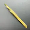 Pinzas para Pestañas de Injerto de Alta Precisión Reticuladas Doradas/Pinza de Pluma Dorada/Pinza de Delfín/Pinzas de Floración/Pinzas para Pestañas