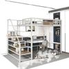 Nova cama de ferro forjado, cama elevada, mesa vazia inferior, apartamento pequeno, economiza espaço, cama alta, cama infantil, duplex, segundo andar, ferro