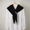 Chal Cruzado de Punto de Color Sólido Estilo Primavera y Otoño para Mujer, Bufanda Triangular de Imitación Cachemir, Ropa de Ambiente Estilo Coreano, Adecuado para Habitaciones con Aire Acondicionado