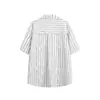 Yidao Vintage 2026 Verano Nuevo Estilo Japonés de Moda Bolsillo de Parche Cuello Cubano Rayas Holgada Casual Manga Corta Camisa para Hombre