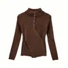 Suéter de punto ajustado con cuello alto irregular para mujer, nuevo estilo otoño/invierno, diseño adelgazante