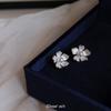Pendientes de Plata de Ley S925 con Aguja de Plata, Gota de Flor, Perla Esmaltada, Pendientes Dulces Suaves de Aguja de Plata Esterlina, Pendientes de Corte Vintage para Mujer