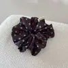 Goma de pelo Retro Coreana de Lunares Marrón para Mujer, Nueva Goma de Pelo de Gama Alta para Cola de Caballo en la Parte Posterior de la Cabeza, Goma Elástica