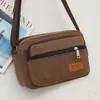 Bolsa Cruzada de Lona Engrosada Unisex Billetera Bolso de Hombro Porta Boletos Cartera Bolsa de Negocios Bolso de Hombro Único para Viaje