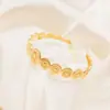TOHM Pulsera de Apertura de Acero de Titanio con Costura Redonda Geométrica de Explosiones Transfronterizas Joyería de Lujo Ligero Retro Europeo y Americano Chapado en Oro de 18K