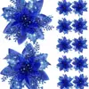 Decoración Navideña Nueva Transfronteriza de 14 CM Flor de Lentejuelas Doradas Guirnalda de Vid para Árbol de Navidad Flor Decorativa Navideña para Puerta y Ventana