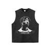 Camiseta de manga larga con estampado de figuras de rap hip-hop callejero para hombres y mujeres, estilo americano, lavado de agua, retro, personalizada, de moda, marca suelta para parejas.