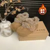 2026 Nuevo Modelo Exquisitas Pantuflas de Encaje con Tacón Oculto Zapatos Birkenstock de Suela Gruesa y Peludos para Mujer Invierno Slip-On Antideslizantes de Punta Cerrada