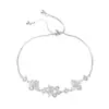 Pulseira borboleta e floral de zircônia cúbica única e requintada para mulheres, apresentando um design doce e estiloso, charme elegante e apelo versátil
