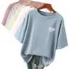 Ropa de Verano de Moda con Dobladillo en el Cuello Nueva Camiseta de Manga Corta para Mujer 2026 Corte Holgado Top para Estudiante Venta al por Mayor