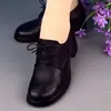 Otoño 2026 Nuevos Zapatos Casuales Cómodos de Cuero con Cordones Estilo Británico Mocasines JK Mary Jane Tacón Medio Zapatos para Mujer