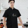 Roupas de Trabalho para Chef no Atacado para Homens, Manga Curta, Estilo Fino, Hotel, Restaurante, Roupas de Cozinha, Uniformes de Padeiro, Confeiteiro