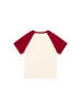 Camiseta de Manga Curta com Estampa de Urso Color-Blocked Estilo Retrô Americano para Mulheres Verão 2026 Nova Malha Slim Fit