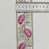 Renda de Folha Bordada Pronta do Fabricante 4,5cm Fio Colorido Estilo Étnico Retrô Acessórios de Renda com Lantejoulas