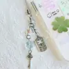 Estilo Ins Carrillón de Viento de Botella Flotante Llavero de Teléfono Colgante Pequeño Medusa Estrella Correa para Bolso Decoración Versátil para Mujeres