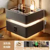 Mesita de Noche Inteligente Moderna Minimalista de Madera Maciza con Lujo Ligero Multifuncional Carga Inalámbrica Bluetooth Mesita de Noche Inteligente