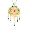 Novo estilo chinês vintage imitação hetian jade colar nicho design senso temperamento nacional maré palácio esmalte colorido borboleta borla pescoço corrente