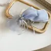 Grampo de Cabelo Flor de Tecido Azul Estilo Pastoral Francês, Presilha Bico de Pato Doce da Moda Nicho, Acessório de Cabelo com Vibe de Férias