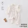 Ropa de bebé para otoño, mameluco suave de terciopelo para bebés, pijama base unisex para bebé, mameluco con apertura lateral tipo mariposa 6