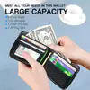Amazon Billetera con Cremallera Anti-Desmagnetización RFID Gran Capacidad Portatarjetas Airtag Billetera Multifuncional de Cuero para Hombres