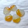 Colgante de Paz de Ágata Jade Dorado Champagne con una Hermosa Hebilla de Paz de Calcedonia Transparente como el Hielo