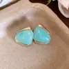 Pendientes de Botón Cuadrados Geométricos de Resina Aguja de Plata para Mujer Moda Viaje Pendientes Versátiles Lujo Ligero Joyería para Orejas de Gama Alta Sentido del Diseño Nicho