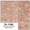Redanco5D Embutido Popular Adesivos para Nail Art Série de Natal Ursinho Fofo Adesivos 3D para Unhas Dr1306
