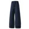 Calça Esportiva Casual com Costura Dividida para Homens, Novo Estilo de Primavera, Caimento Solto com Efeito de Caimento, Levemente Afunilada nas Bainhas, Marca da Moda, Calça Longa Texturizada