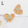 Borboleta de Esmalte Cloisonné com Padrão de Nuvem, Pingente de Gotejamento de Óleo, Acessórios para Joias DIY Banhados a Ouro, Acessórios para Colares Hanfu