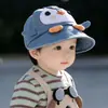 Chapéu de Bebê Estilo Fino para Primavera e Outono Proteção Solar de Aba Larga Boné Estilo Baseball para Meninos e Meninas Jeans Lavado Estilo Coreano