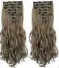 Peruca de Comércio Exterior Cabelo Ondulado Grande Feminino Alongamento de Cabelo com Presilha Conjunto de Sete Peças Peruca Feminina Alongamento de Cabelo Longo Cacheado