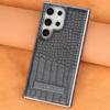 Funda de piel de cocodrilo para Samsung S25 Ultra, con soporte magnético para Samsung S24U, todo incluido, 23U, para hombre.