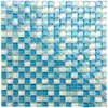 Azules Simples Mosaico de Cristal Vidrio Baño Inodoro Fondo TV Pegatina de Pared Barra Mostrador Blanco y Negro