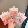 Elástico de cabelo xadrez de cinco pontas para crianças, corda de cabelo com laço em formato de coração para meninas, elástico de cabelo que não danifica, conjunto de Ano Novo