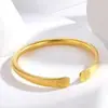 Pulseira Folheada a Ouro Areia a Vácuo Novo Estilo Chinês Maré Nacional Herança Método Antigo Caractere Fu Pulseira de Abertura Elegante Pulseira Retrô para Mulheres