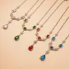 Collar con Colgante de Diamante Ovalado Forma de Gota de Agua Retro Moda de Lujo Accesible Europea y Americana Elegante de Gama Alta Estilo de Nicho