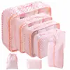 Conjunto de Armazenamento para Viagem Amazon Bolsa de Armazenamento para Viagem Conjunto de Oito Peças Bolsa de Armazenamento para Organização de Roupas de Viagem