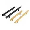 Manija Cuadrada Dorada para Puerta de Gabinete, Tubo Cuadrado Pie Redondo Acero Inoxidable Minimalista Cajón Moderno Armario Manija Dorada Extensa