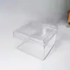Caixa de armazenamento transparente redonda em formato de coração quadrado multicolorida opcional, embalagem de armazenamento de joias, lanches, nozes com tampa, caixa plástica